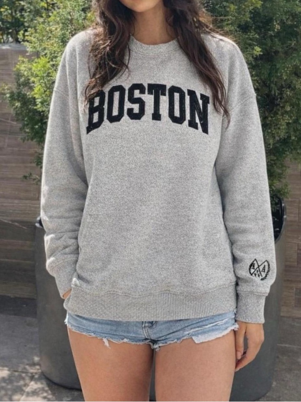 Boston Grey Crewneck Sweatshirt - Women's Cozy Sweatshirt